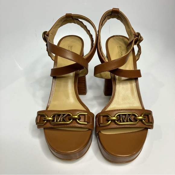 Michael Kors Kailey embellished platform Sandals brown size 9.5 - Picture 4 of 10